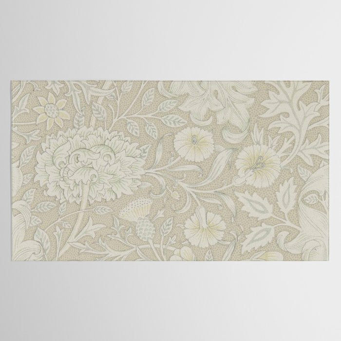 William Morris Vintage Double Bough Cream Pewter Tablecloth Gallery Image 2