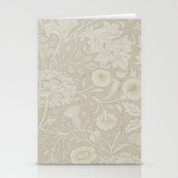 William Morris Vintage Double Bough Cream Pewter Stationery Card Gallery Image 1