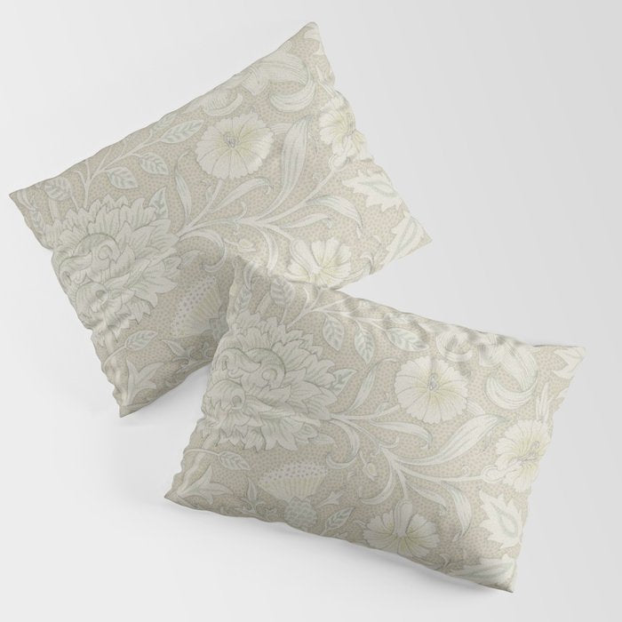 William Morris Vintage Double Bough Cream Pewter Pillow Sham Gallery Image 3