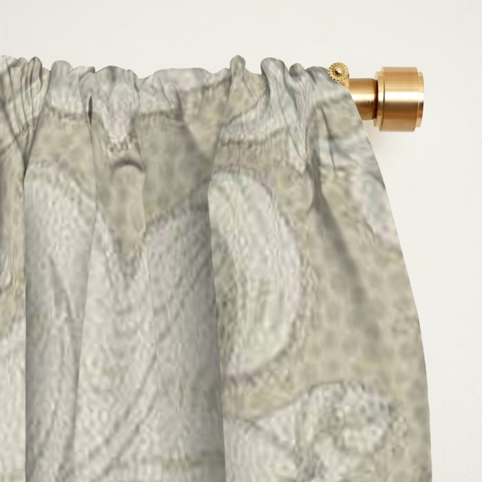 William Morris Vintage Double Bough Cream Pewter Window Curtain Gallery Image 2