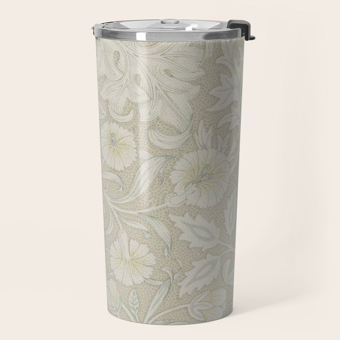 William Morris Vintage Double Bough Cream Pewter Travel Mug Gallery Image 2
