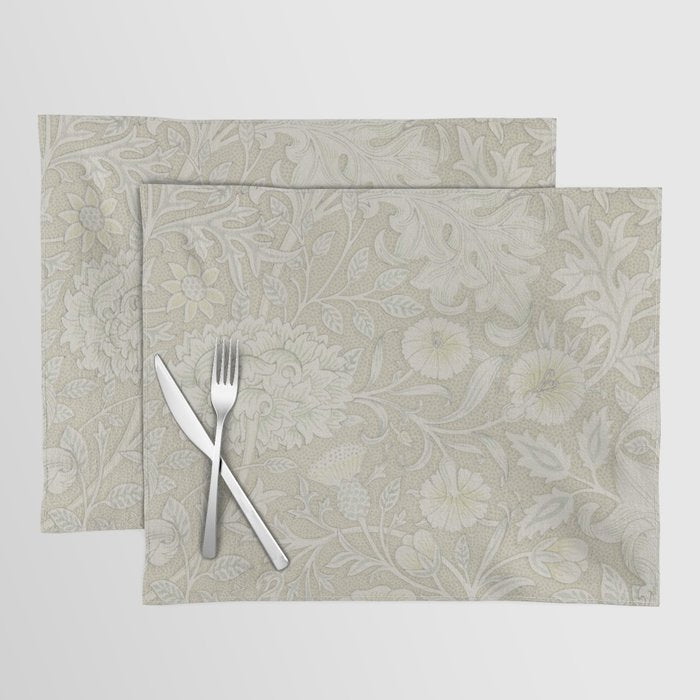 William Morris Vintage Double Bough Cream Pewter Placemat Gallery Image 1