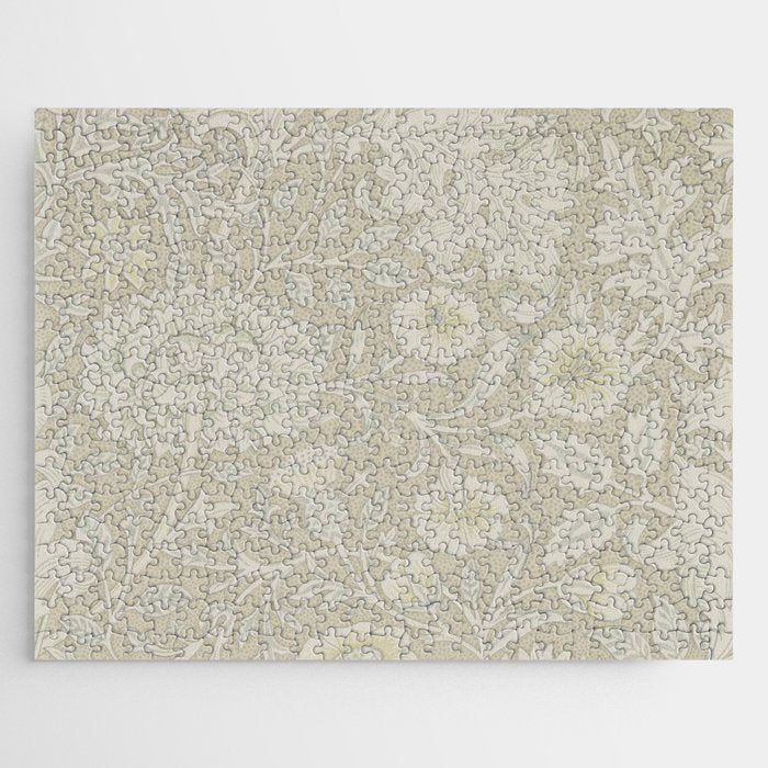 William Morris Vintage Double Bough Cream Pewter Jigsaw Puzzle Gallery Image 1