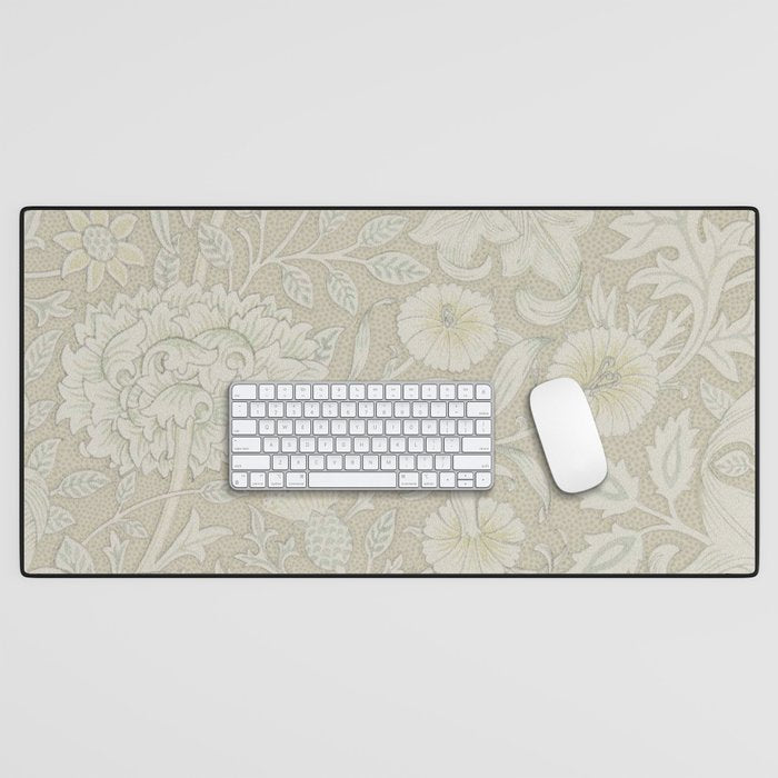 William Morris Vintage Double Bough Cream Pewter Desk Mat Gallery Image 1