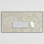 William Morris Vintage Double Bough Cream Pewter Desk Mat Gallery Image 1
