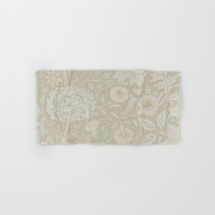 William Morris Vintage Double Bough Cream Pewter Bath Towel Gallery Image 1