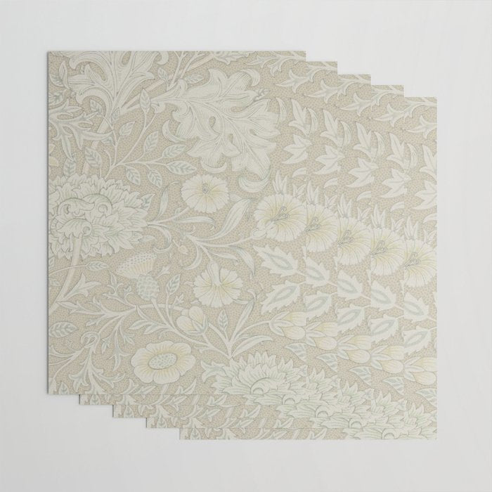 William Morris Vintage Double Bough Cream Pewter Wrapping Paper Gallery Image 3