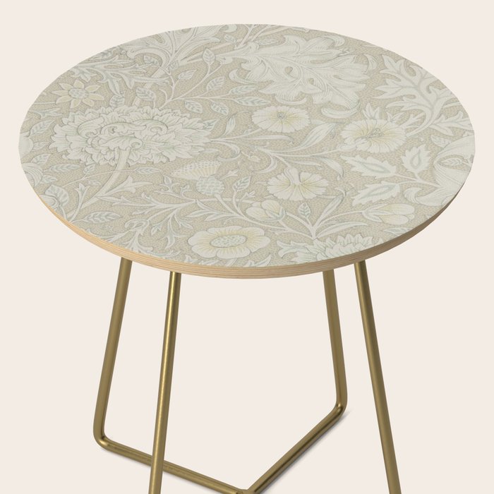William Morris Vintage Double Bough Cream Pewter Side Table Gallery Image 2
