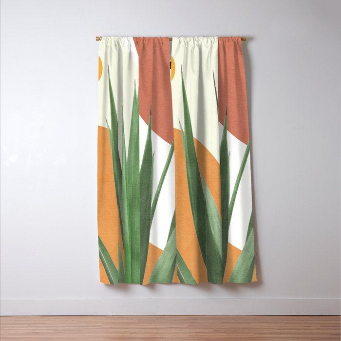 Abstract Agave Plant Window Curtain Gallery Image 3