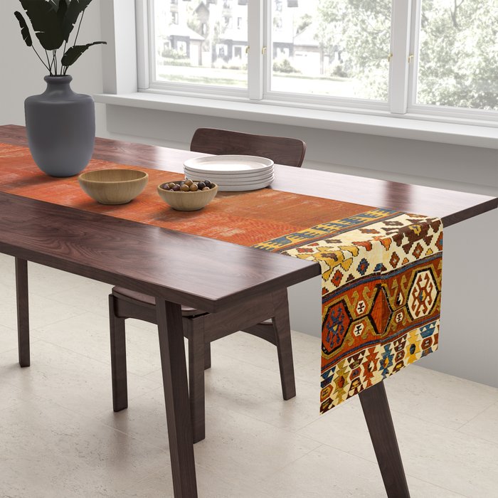 Karapinar Konya Central Anatolian Kilim Print Table Runner Gallery Image 2
