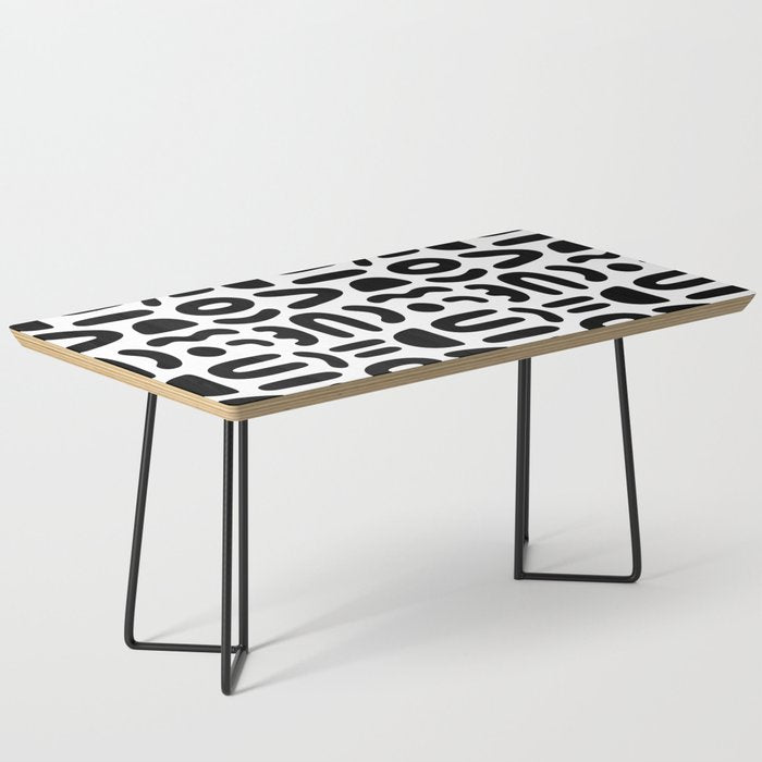 Abstract black and white symbol art pattern Coffee Table Gallery Image 1