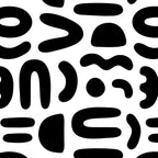 Abstract black and white symbol art pattern Coffee Mug Gallery Image 2