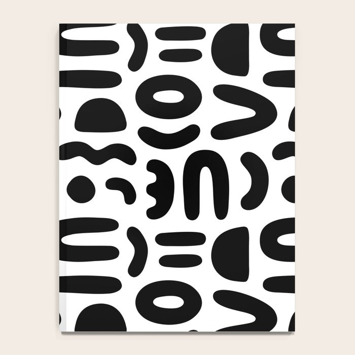 Abstract black and white symbol art pattern Notebook Gallery Image 4