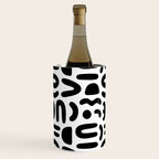 Abstract black and white symbol art pattern Wine Chiller Gallery Image 1