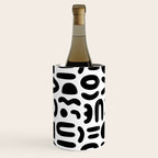 Abstract black and white symbol art pattern Wine Chiller Gallery Image 2