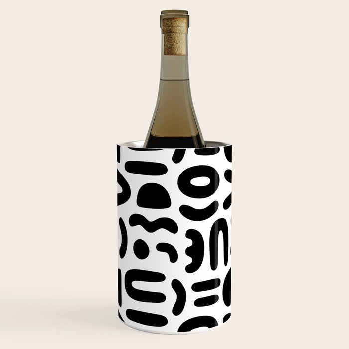 Abstract black and white symbol art pattern Wine Chiller Gallery Image 2