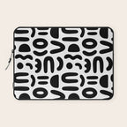 Abstract black and white symbol art pattern Laptop Sleeve Gallery Image 1