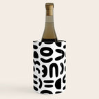 Abstract black and white symbol art pattern Wine Chiller Gallery Image 3