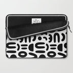 Abstract black and white symbol art pattern Laptop Sleeve Gallery Image 2