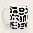 Abstract black and white symbol art pattern Coffee Mug Gallery Image 3