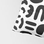 Abstract black and white symbol art pattern Pillow Sham Gallery Image 4