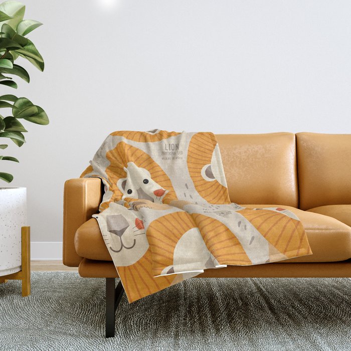 Lion, Wildlife of Africa Throw Blanket Gallery Image 1