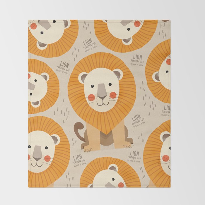 Lion, Wildlife of Africa Throw Blanket Gallery Image 2
