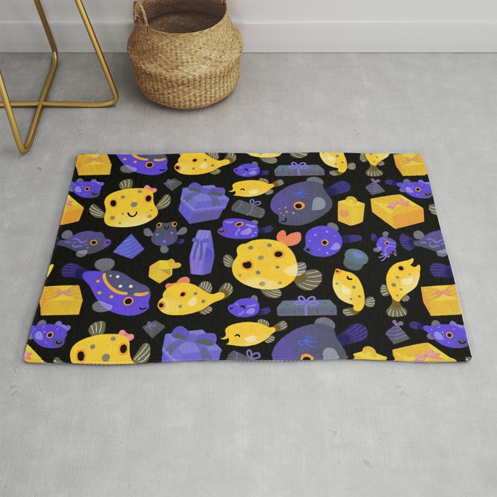 Boxfish - black Rug Gallery Image 1