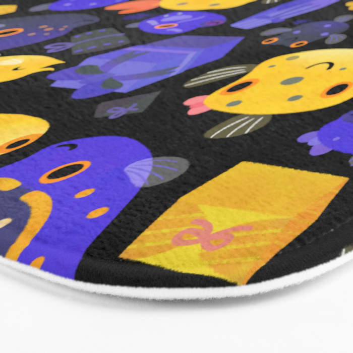 Boxfish - black Bath Mat Gallery Image 3