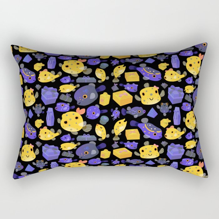 Boxfish - black Rectangular Pillow Gallery Image 1