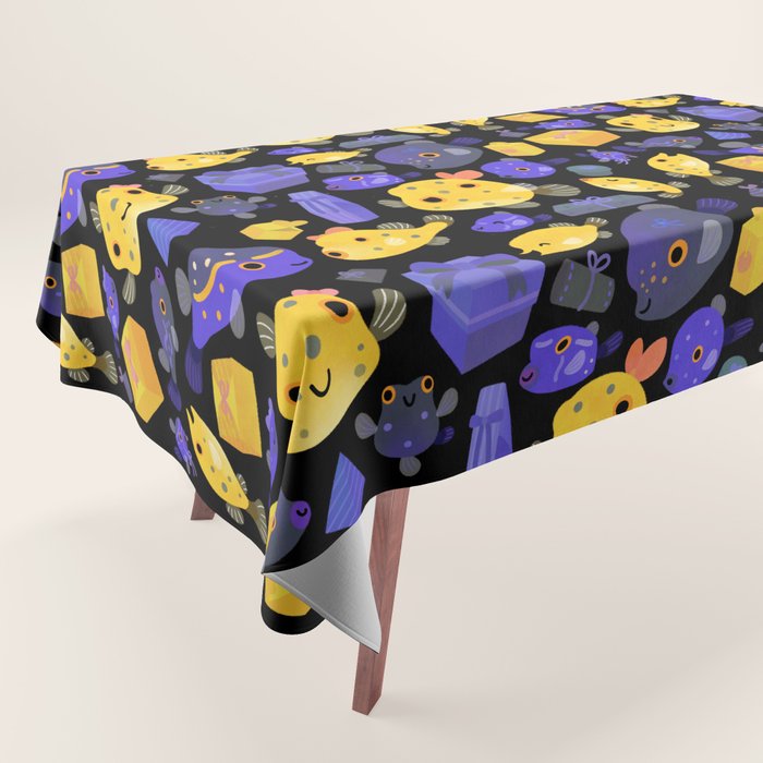Boxfish - black Tablecloth Gallery Image 1