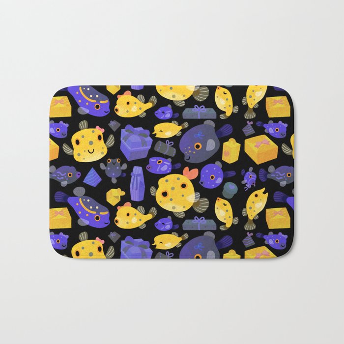 Boxfish - black Bath Mat Gallery Image 1