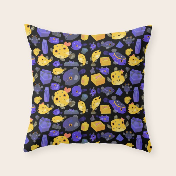 Boxfish - black Throw Pillow Gallery Image 6