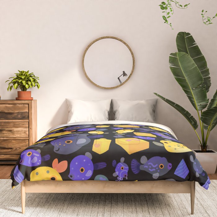 Boxfish - black Comforter Gallery Image 3