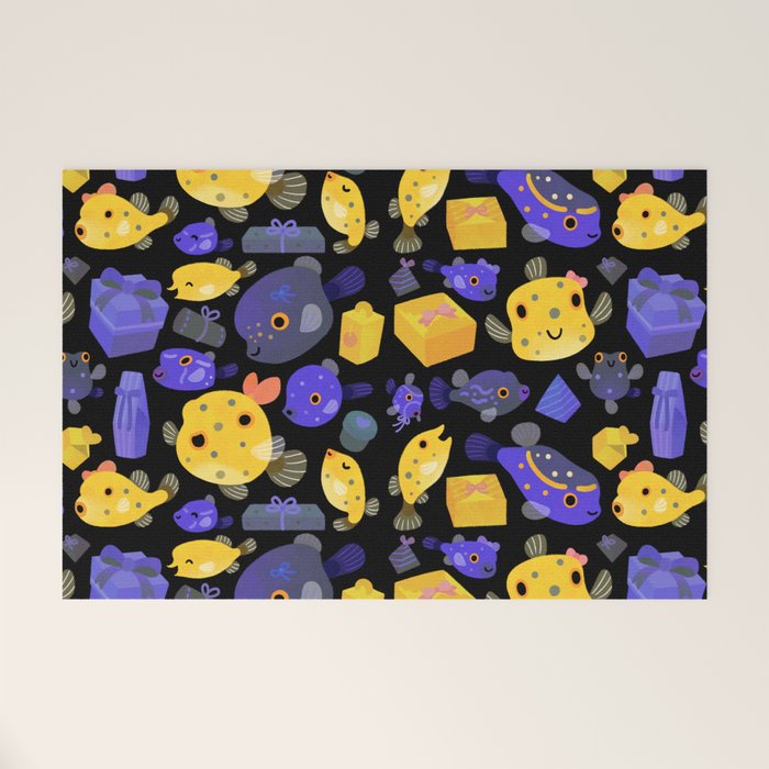 Boxfish - black Welcome Mat Gallery Image 1