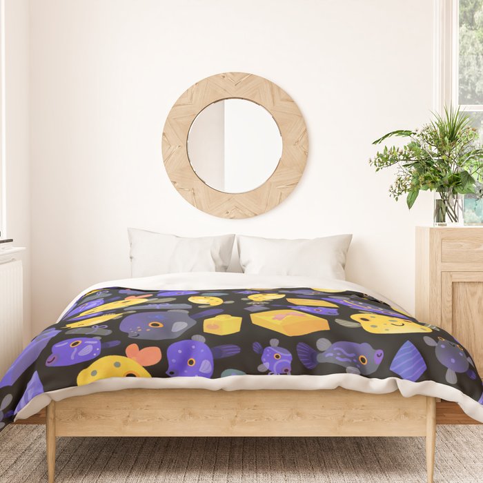 Boxfish - black Duvet Cover Gallery Image 3