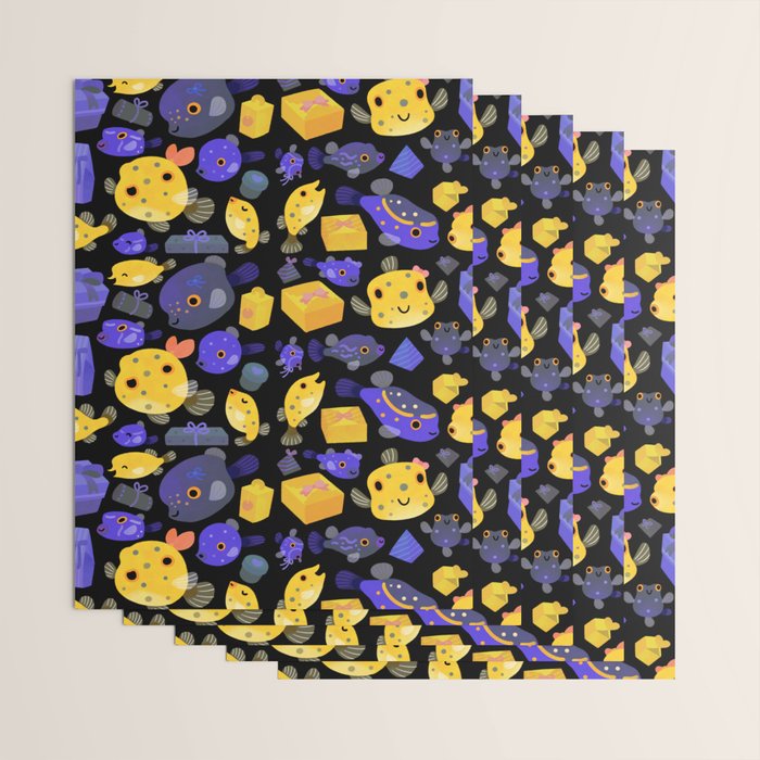Boxfish - black Wrapping Paper Gallery Image 3