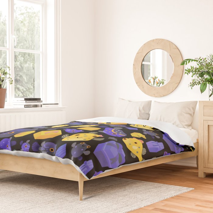 Boxfish - black Duvet Cover Gallery Image 2