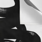 Swirl Black & White Minimalist Abstract Mid century Ink Art Dark Brush Strokes Wall Tapestry Gallery Image 3