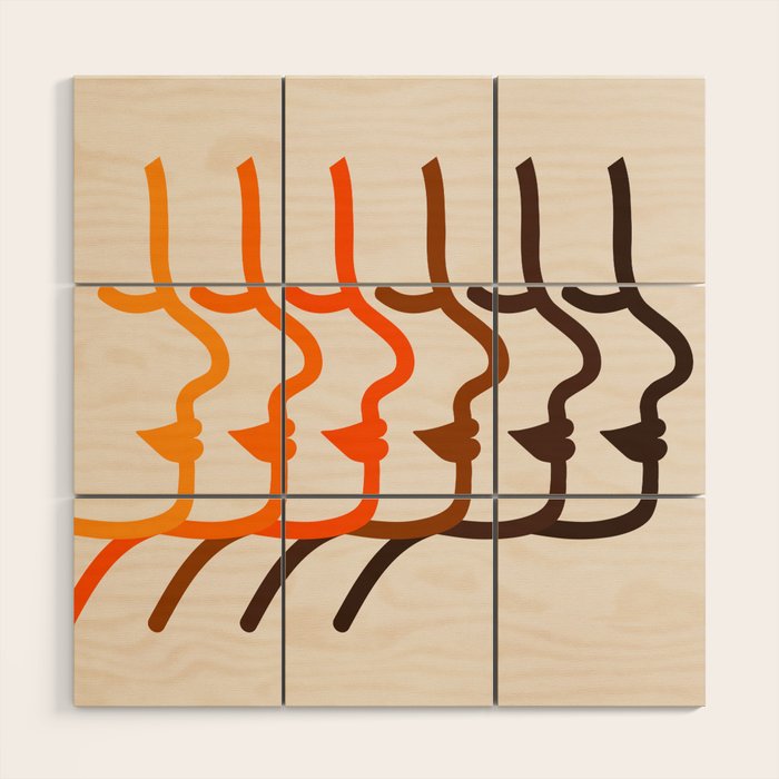 Golden Silhouettes Wood Wall Art Gallery Image 1