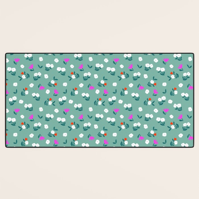 Dainty Blooms Pattern - Sage Green Desk Mat Gallery Image 3
