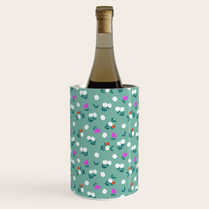 Dainty Blooms Pattern - Sage Green Wine Chiller Gallery Image 2