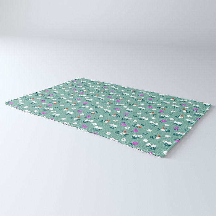 Dainty Blooms Pattern - Sage Green Rug Gallery Image 3