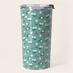 Dainty Blooms Pattern - Sage Green Travel Mug Gallery Image 2