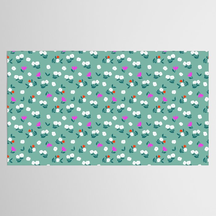 Dainty Blooms Pattern - Sage Green Tablecloth Gallery Image 2