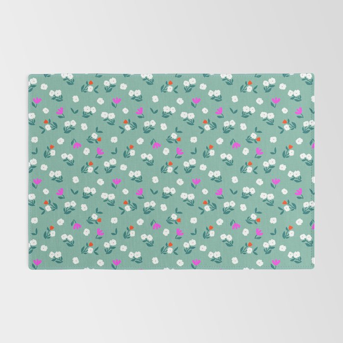 Dainty Blooms Pattern - Sage Green Rug Gallery Image 2