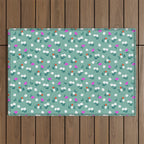 Dainty Blooms Pattern - Sage Green Outdoor Rug Gallery Image 1