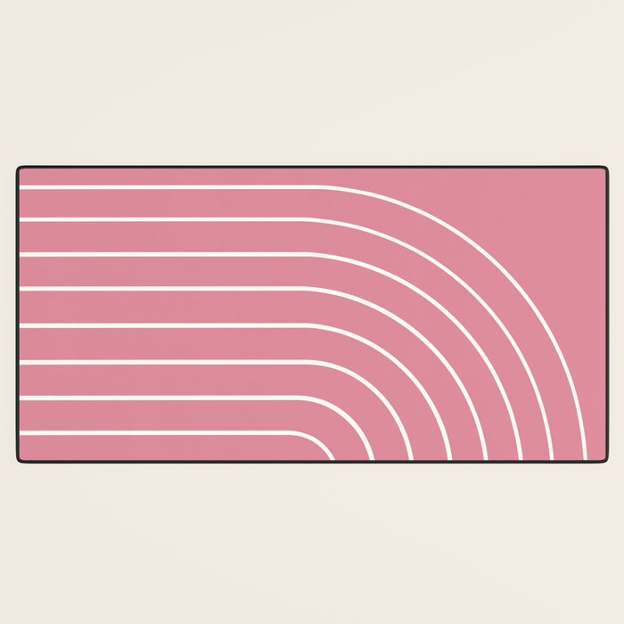 Minimal Arch XVIII 90s Pink Modern Geometric Lines Desk Mat Gallery Image 3
