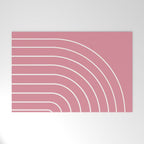 Minimal Arch XVIII 90s Pink Modern Geometric Lines Welcome Mat Gallery Image 1