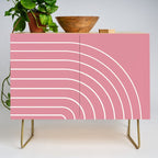 Minimal Arch XVIII 90s Pink Modern Geometric Lines Credenza Gallery Image 1